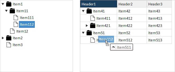 AngularJS Tree Grid Drag Drop to TreeView